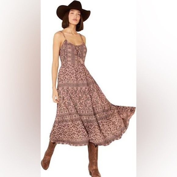 Anthropologie Dresses & Skirts - Anthropologie Boemo Smocked Ruffled paisley print maxi dress BOHO Size X Large